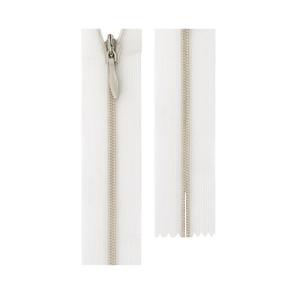 Молния спираль потайная плательная Т3 (3 мм) 1 зам., н/раз., 25 см, сетч.тесьма, 300 св.серый, G010S Gamma, 10 шт