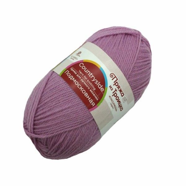 Пряжа Троицкая Подмосковная / уп.10 мот. по 100 г, 250м, 0029 розовая сирень