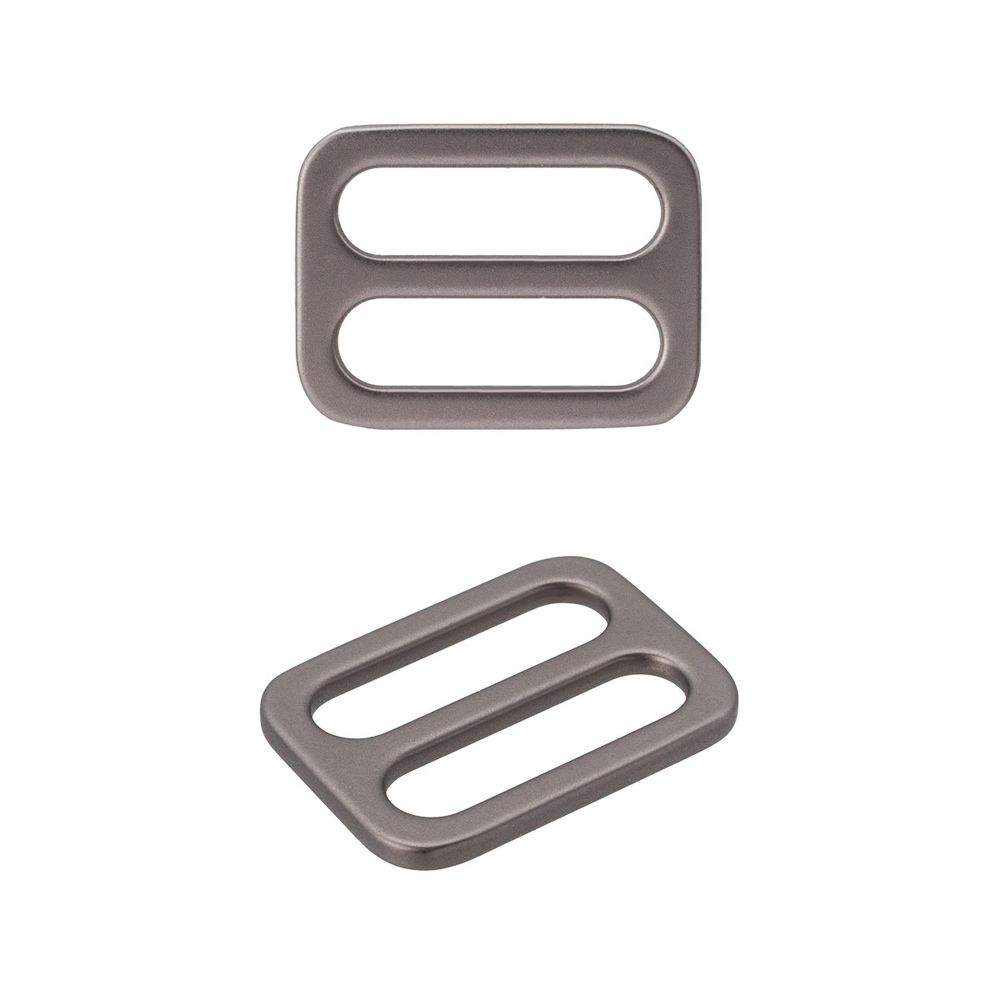 Пряжка регулировочная металл литая плоская 15.0 мм (20х15мм), черный никель (олово), МВ2343, 6 шт