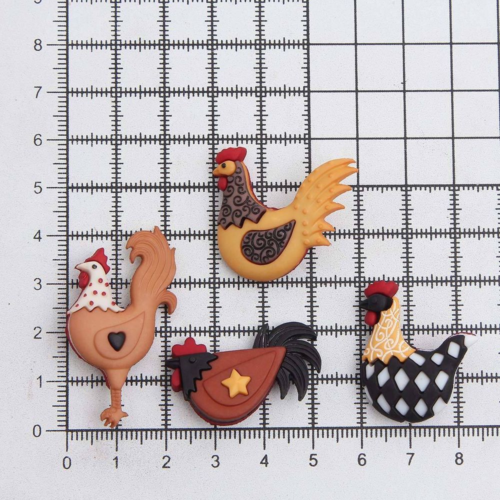 Пуговицы-фигурки Курятник пластик, 4 шт, Dress It Up