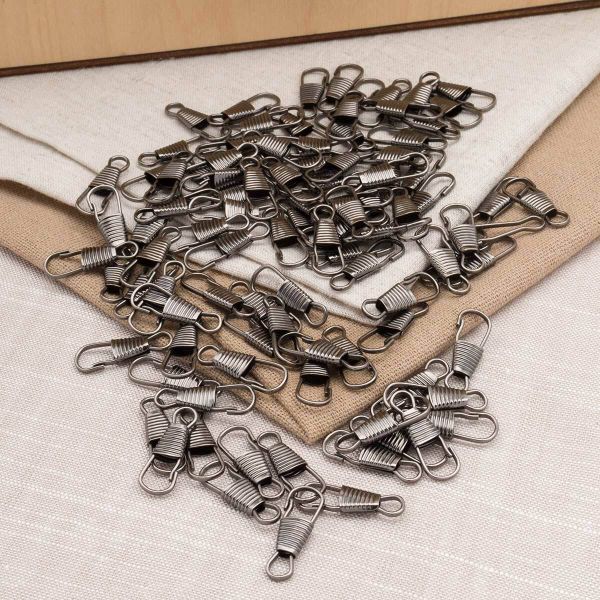 Карабин-крючок металл 04 мм (25х8 мм), цв.чер.никель, 100 шт