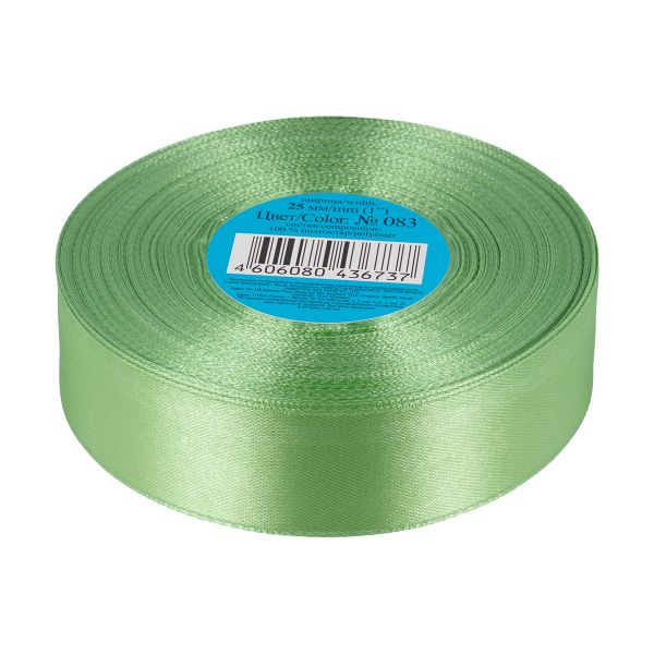 Лента атласная 1-сторонняя 25.0 мм / 33±2 метра, 083 св.зеленый, Gamma