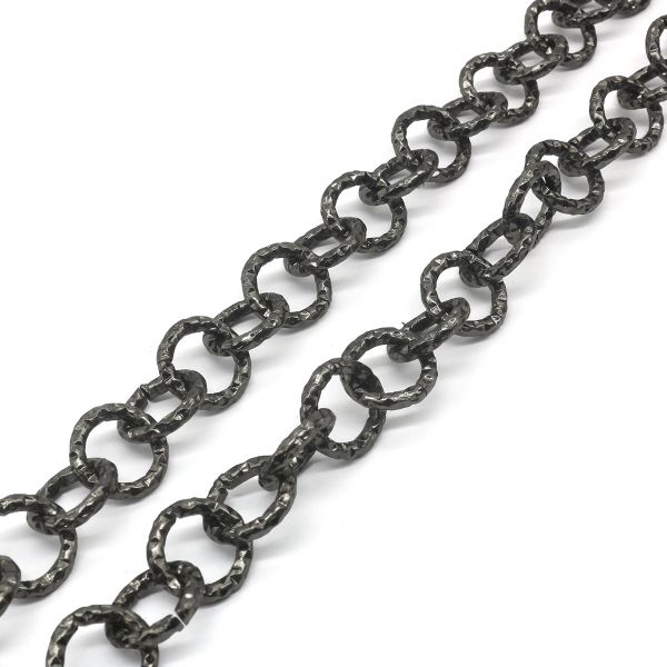 Цепь алюминиевая 2,0 мм, 11,6 мм, боб(10 м) (чер.никель) K14333