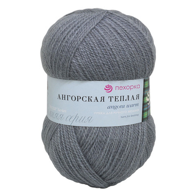 Пряжа Пехорка Ангорская теплая / уп.5 мот. по 100 г, 480 м, 174 стальной