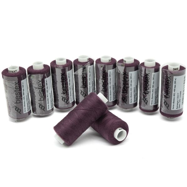 Нитки швейные бытовые Bestex 40/2, 365 м (400 ярд) / 10 кат., 349 ежевичный