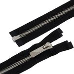 Молния металл Т8 (8 мм) 1 зам., разъем., 80 см, серебро/черный, 5 шт, Gamma KAP-8