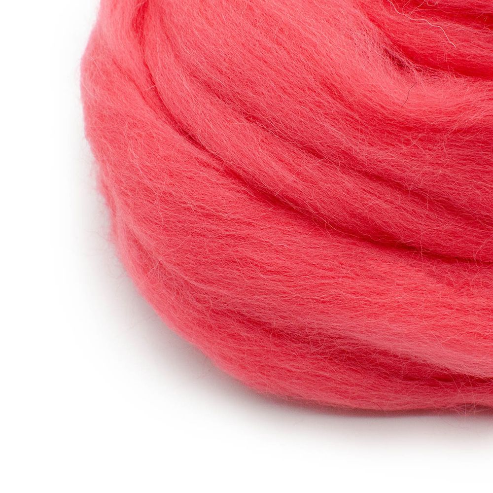 Шерсть для валяния полутонкая 100%, 100 г, цв.351 св.коралл