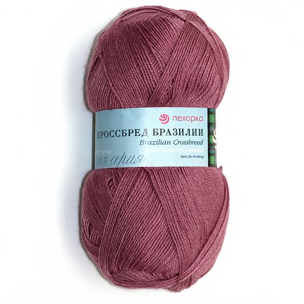 Пряжа Пехорка Кроссбред Бразилии / уп.5 мот. по 100 г, 500 м, цв.028 амарант