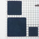 Набор заплаток пришивных из замши, квадрат 4см, 6см и 8см, с перфорацией, 3 шт, 100% кожа (22 темно-синий), 59402