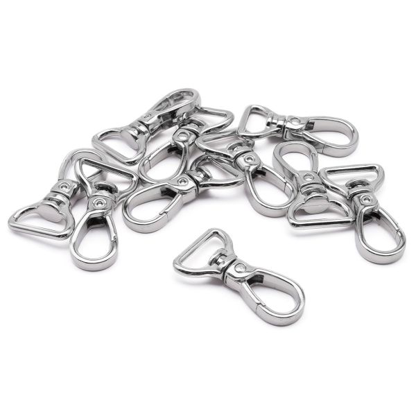 Карабин металл 20.0 мм (47х25 мм), никель, 10 шт