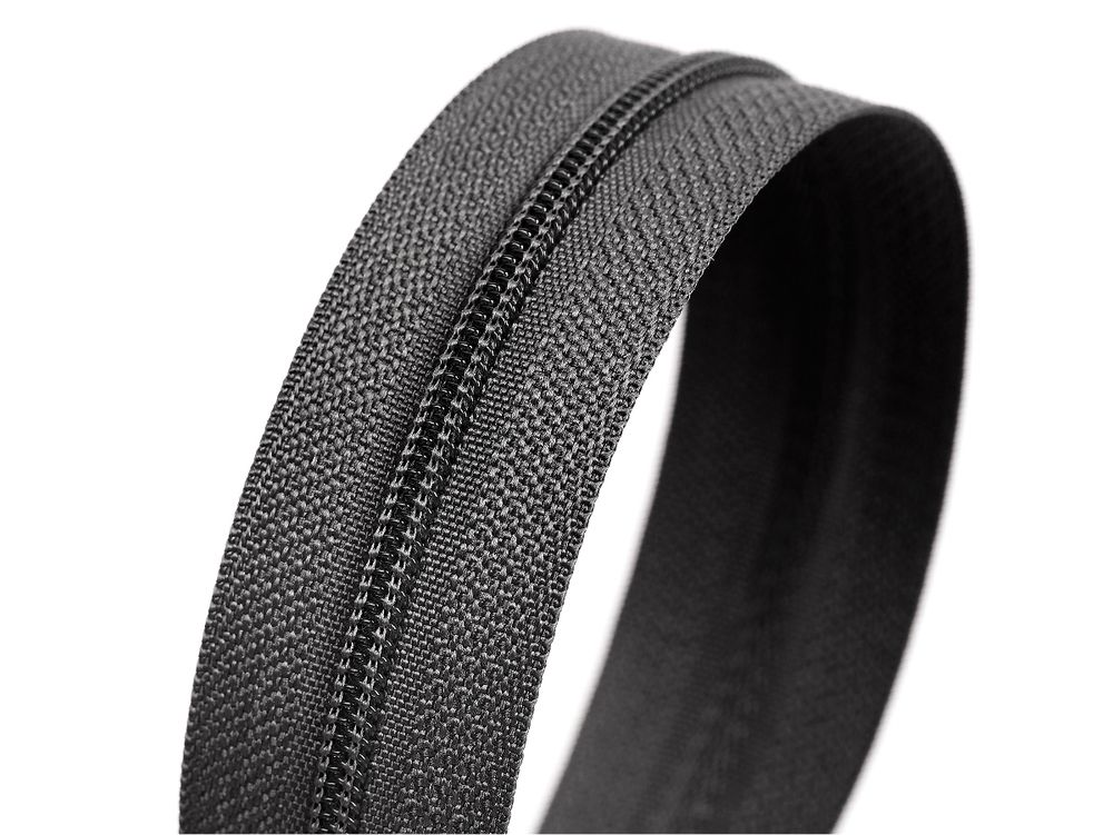 Молния рулонная витая (спираль) Т3 (3 мм) УСИЛЕННАЯ, НА БОБИНЕ, S-417 серый (цв.SBS) / кор. 1200 метров