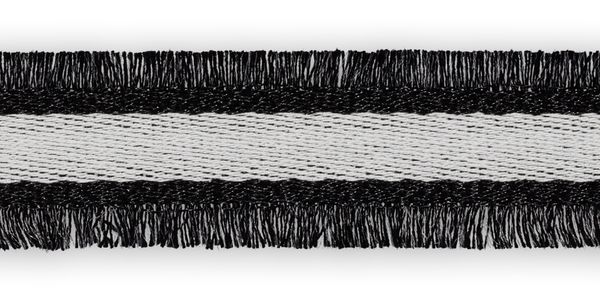 Тесьма с бахромой 28 мм, 10 м, 01 белый/ черный, Gamma DNB-284