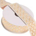 Лента (тесьма) жаккардовая 35.0 мм / 10±0.5 метров, бордюр Плетеный орнамент 35274 V7 золото