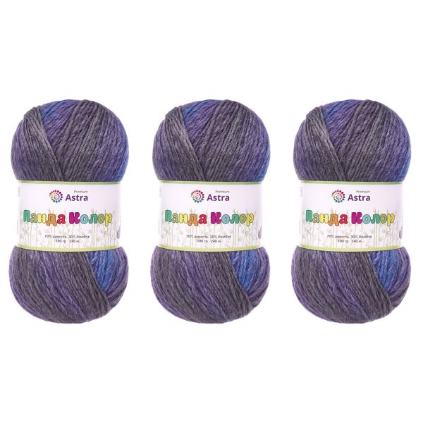 Пряжа Astra Premium (Астра Премиум) Панда Колор / уп.3 мот. по 100 г, 240 м, 05 секционный