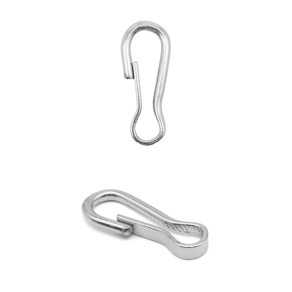 Карабин проволочный сталь 36х15 мм (in 7 мм), никель, 20 шт