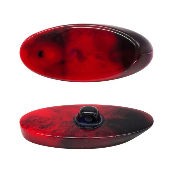 Пуговицы на ножке 72L (46мм), пластик, 3.01-416-46 черно-красный, 20 шт