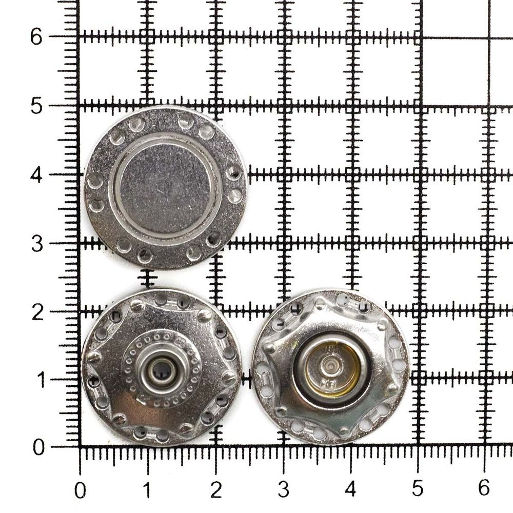 Кнопка пришивная металл ⌀24.0 мм, никель, 4 шт, BIG