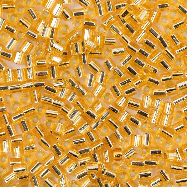 Бисер Miyuki Hexagon 11/0 (2.1 мм), 2 мм, 25 г (5х5 г), №0003 золотистый, Япония