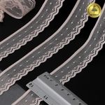 Кружево эластичное (стрейч) 25 мм, 8028, цв.L168 серебристый пион уп.50м, Kruzhevo