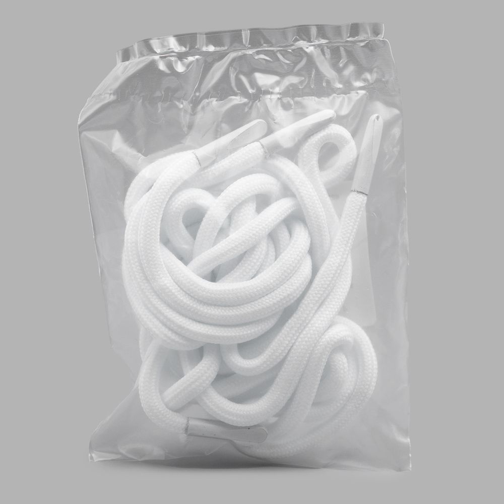 Шнурки круглые с металлическим наконечником 4.0 мм / 130 см, 1 пара (2 шт), белый, 6220-0133