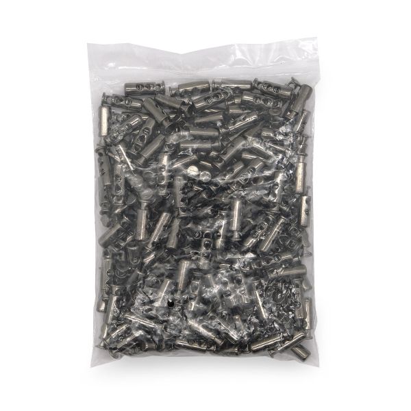 Фиксатор (зажим) для шнура пластик 2 отв., ⌀4.4 мм, 24х8 мм, цилиндр, под металл (черный никель), 200 шт