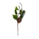Веточка декоративная хвойная с шишкой и ягодами 34 см, 3 шт, 01, Blumentag