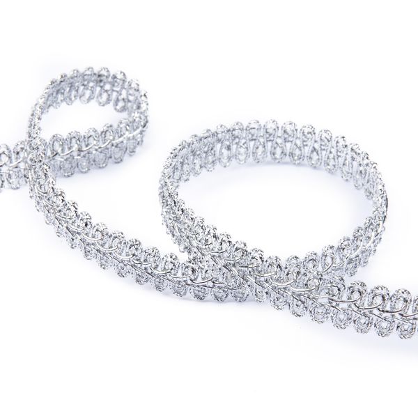 Тесьма металлизированная Булет GBL-15 13 мм, 33 м, под метал.серебро, Gamma