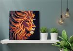 Алмазная (кристальная) мозаика Фрея ALBP-263, постер Огненный лев, 30х30 см