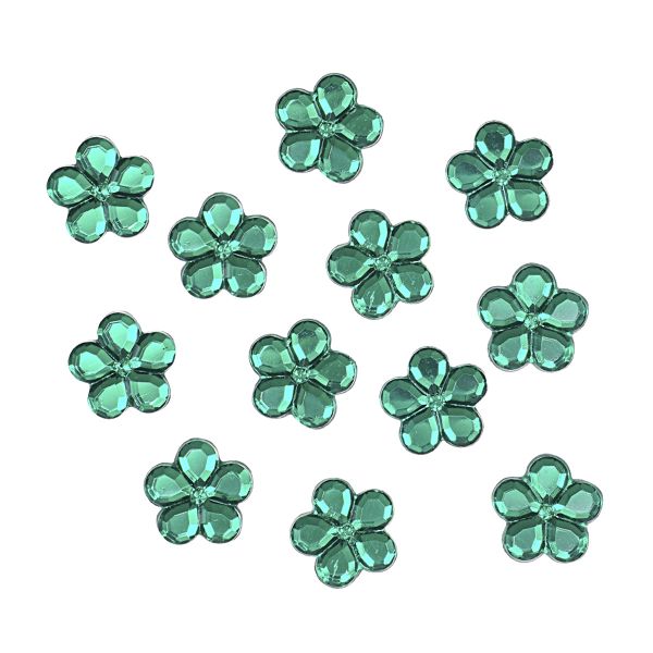 Кабошон декор подарков Цветы 16 мм, 15 шт, изумрудный, Dress it up