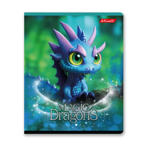 Тетрадь ученическая общая, выборочный лак, A5+ 48 л. на скобе 65 г/м², белизна 100%, 10 шт, клетка в термоусадочной пленке, 000750 Дракоша, Светоч 48ТЕТк-003