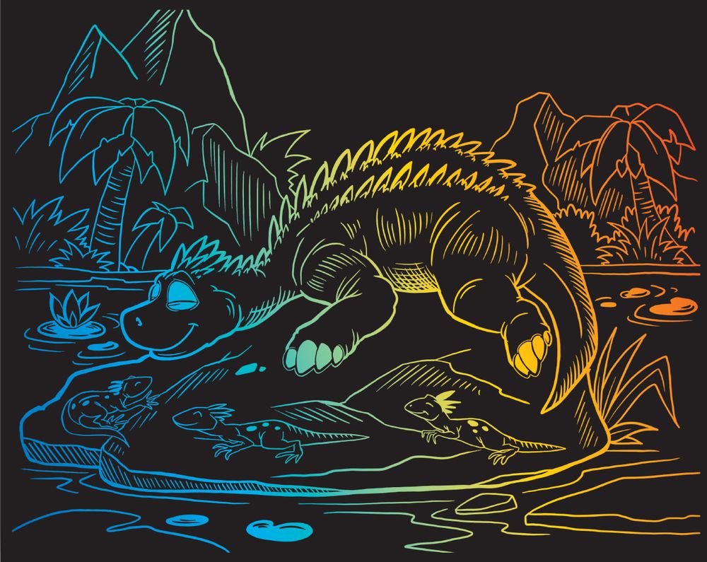 Набор для творчества Гравюра №63 Стегозавр, 20х25.5 см, Hobbius SGHK