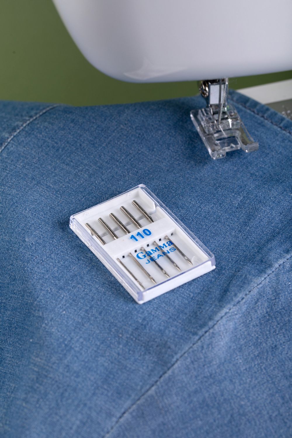 Иглы для швейных машин для джинсы 130/705 H, №110, 5 игл, М, Gamma NJ №110