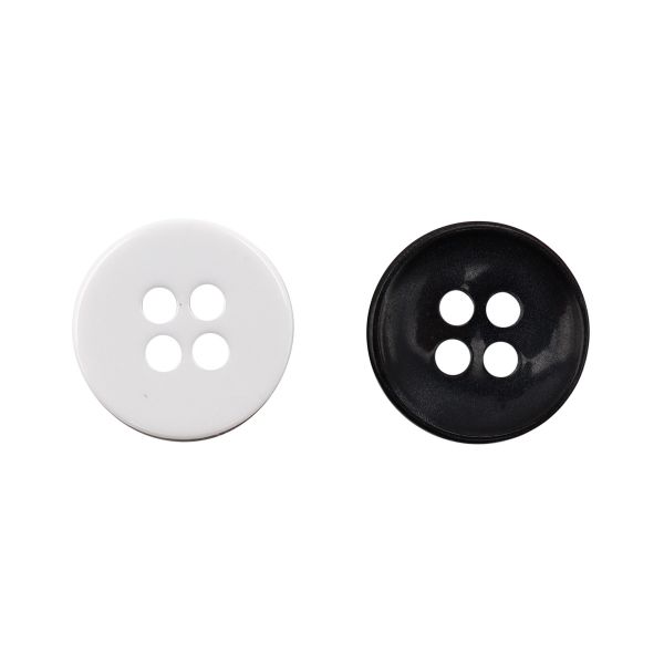 Пуговицы 4 прокола 18L (11мм), (Black черный) CB, 72 шт