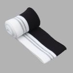 Подвяз (довяз) трикотажный с полосками люрекс 6 см / 1 метр, 2 черный/белый/серебро, 3AR2872