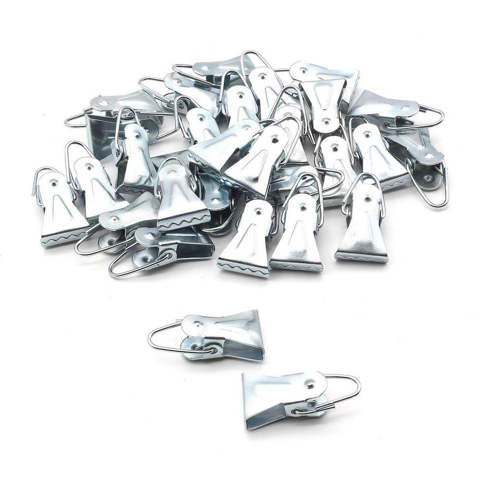 Зажим для штор 28 мм, без кольца металлический ДС, 50 шт