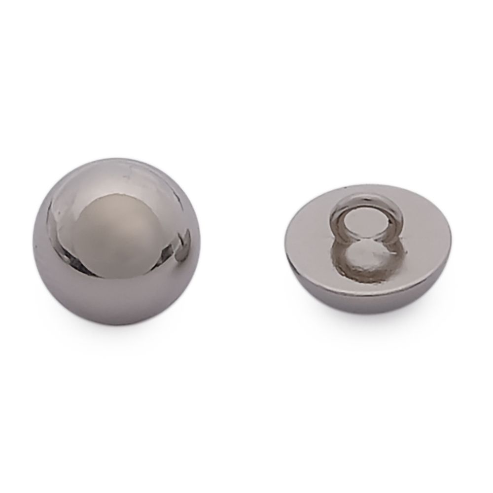 Пуговицы на ножке Полусфера 18L (11мм), металл (S (серебро (никель))), MEs-2014, 36 шт