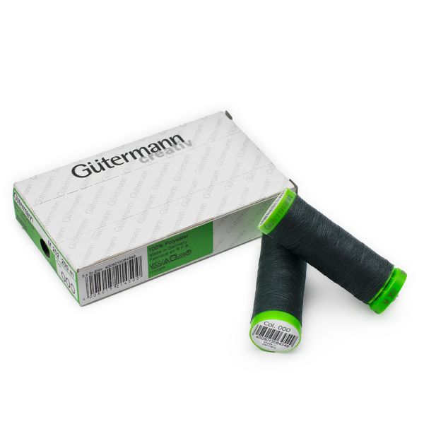 Нитки для тонких тканей Gutermann Extra Fine 150, 200м, _000 черный, 5 катушек