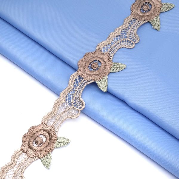 Кружево гипюр (плетёное) 35 мм / 13.7 метров, (интерьерное) коричневый, 3AR2338