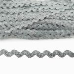 Тесьма вьюнчик с люрексом, 7 мм, 30 м (серебро), 30 м