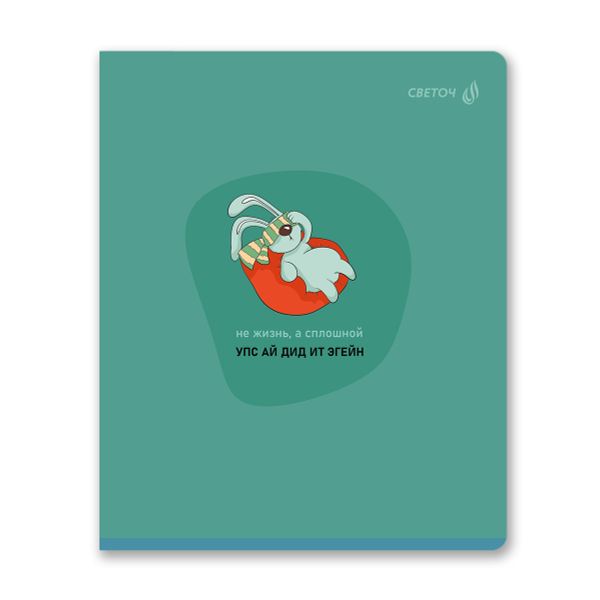 Тетрадь ученическая общая, твин лак, A5 96 л. на скобе 65 г/м², белизна 100% 5 шт линия, 01537 Вопросов нет, Светоч Т208