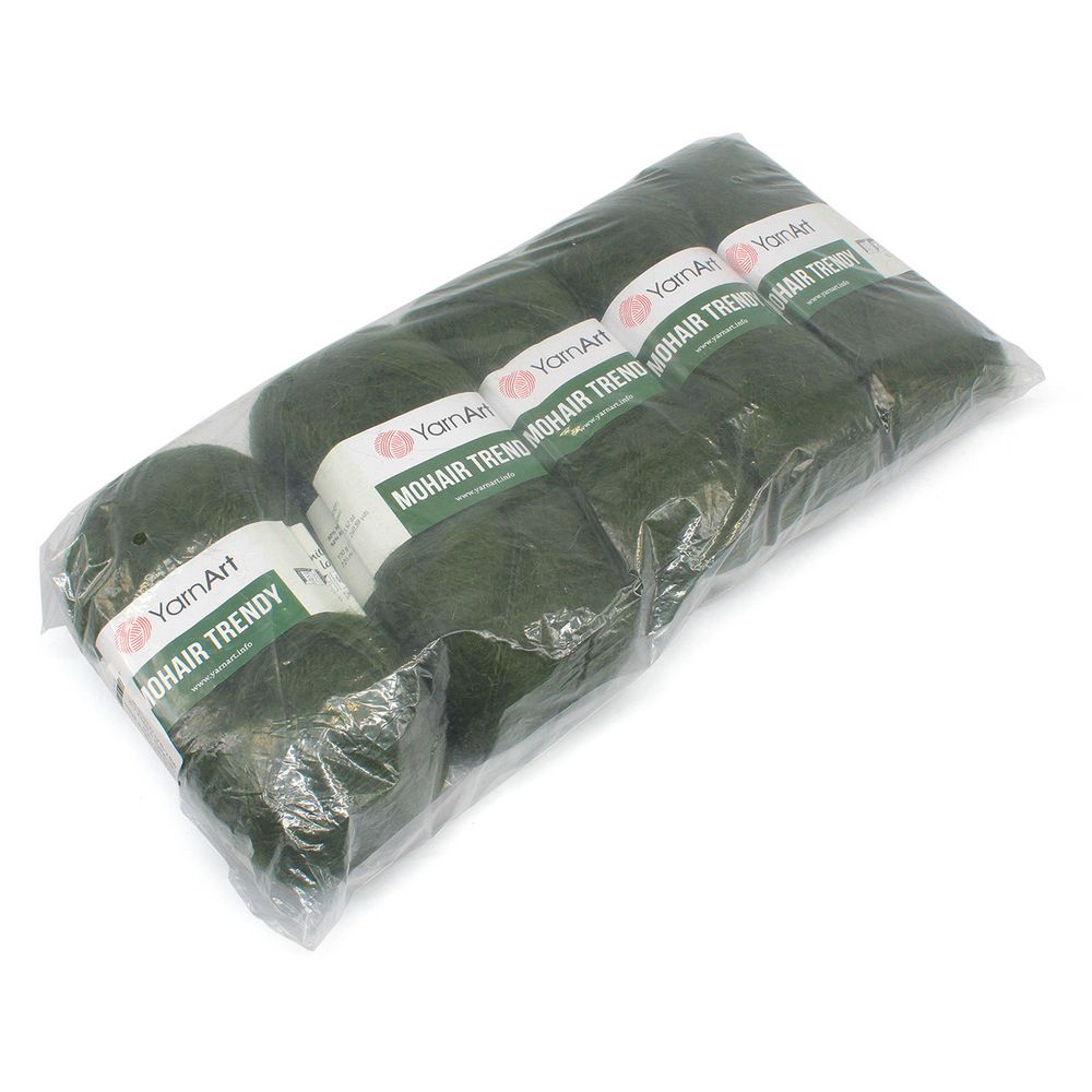 Пряжа YarnArt (ЯрнАрт) Mohair trendy / уп.5 мот. по 100 г, 220м, 111 хаки