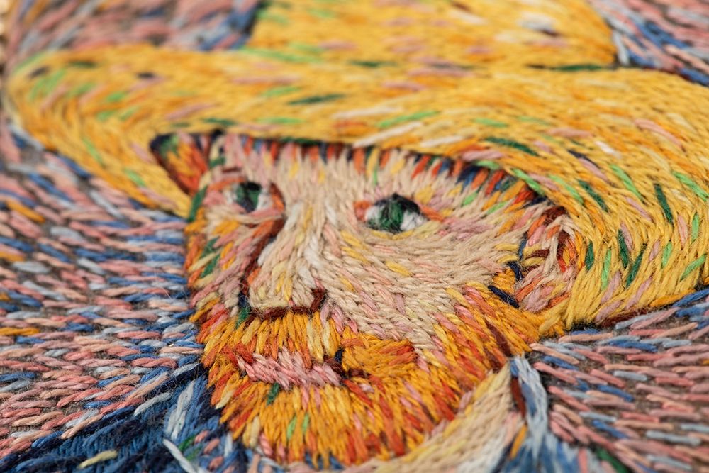 Набор для вышивания нитками Panna, Живая картина. брошь Автопортрет в соломенной шляпе, 5х6 см