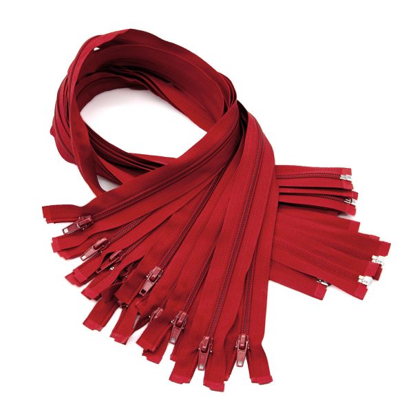 Молния спираль (витая) Т5 (5 мм) 1 зам., разъем., 65 см, 519 красный, 10 шт