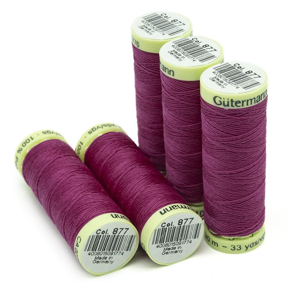 Нитки отделочные Gutermann Top Stitch, 30м, 877 мальва, 5 катушек