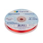 Лента атласная 2-сторонняя с метанитью 12.0 мм / 33±2 метра, 026 красный/золото, Gamma AL-12M