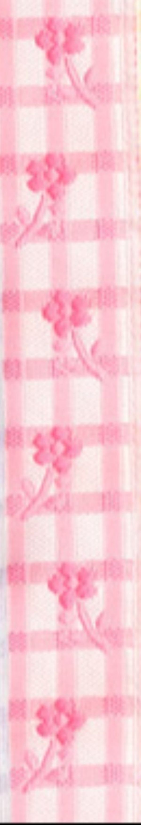 Лента (тесьма) жаккардовая 20.0 мм / 10±0.5 метров, белый/розовый, Gamma TRJ-22