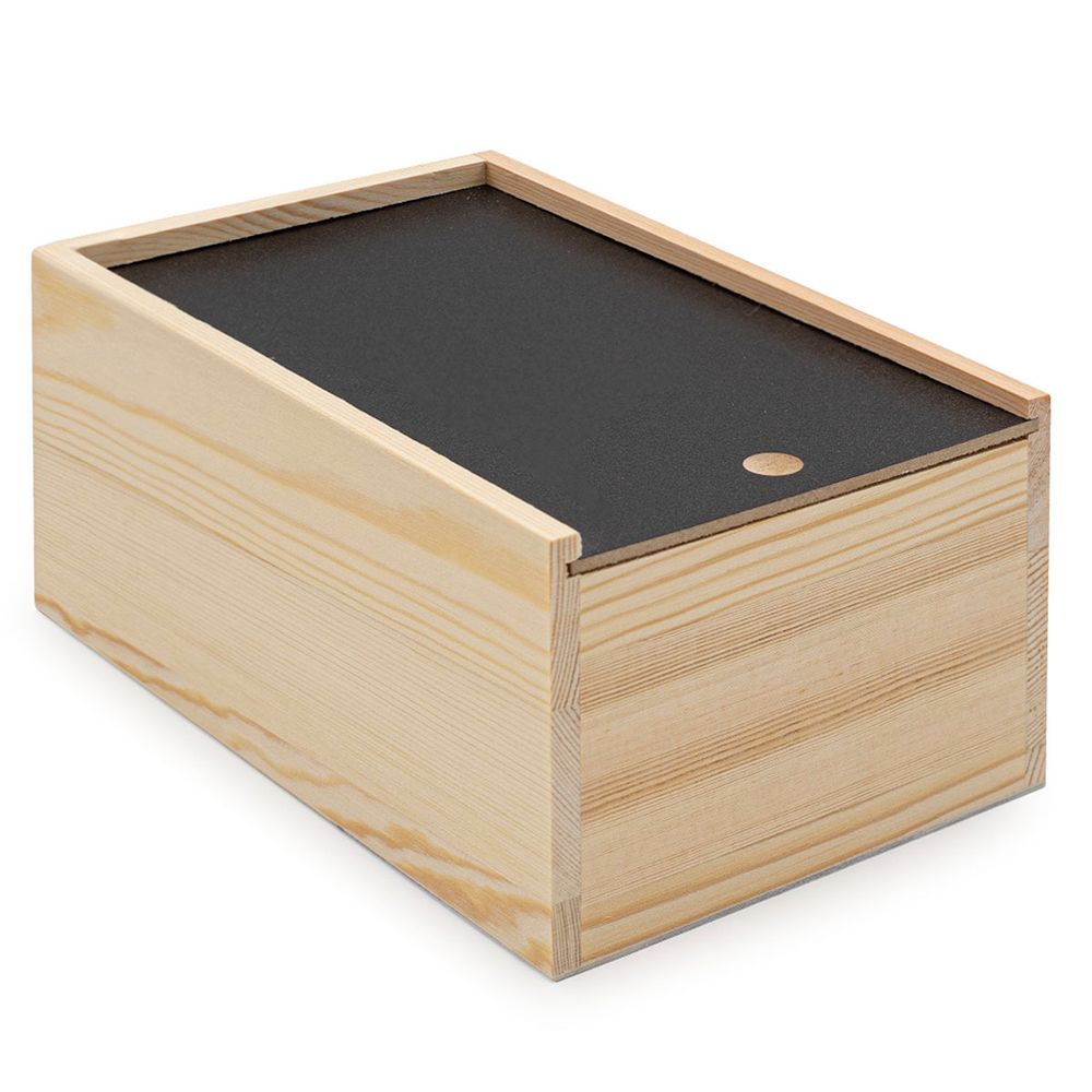 Заготовка для декорирования Шкатулка деревянная с выдвигающейся крышкой, сосна/ДСП/фанера из тополя, 20х13х9см