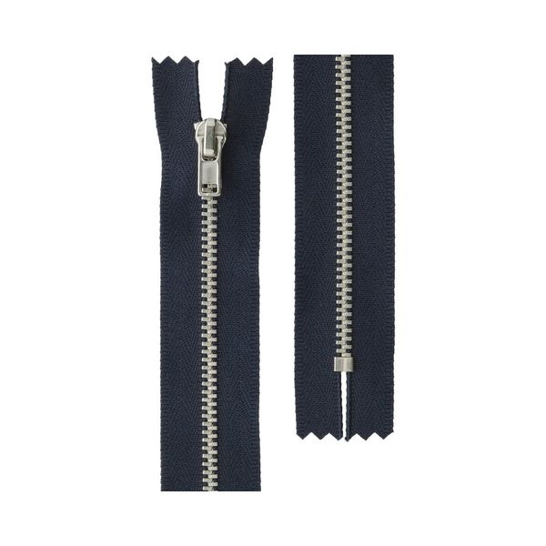 Молния металл Т3 (3 мм) 1 зам., н/раз., 20 см, никель, 318 т.синий, ZIP 3N Gamma, 10 шт