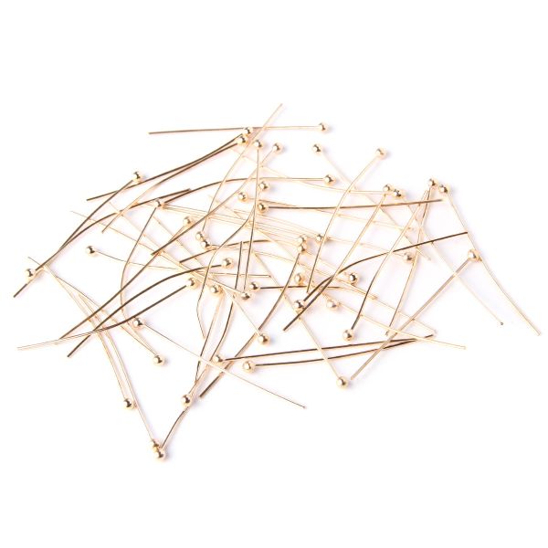 Штифты с шариком 3см, 50 шт в упак, Астра, Золото