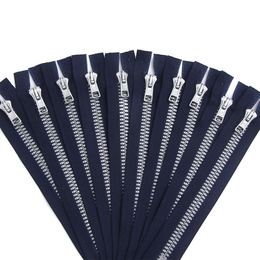 Молния трактор Arta Т6 (6 мм) 1 зам., н/раз., 18 см, Decor, цв. 044 т.синий / 991 алюминий, уп.10 шт